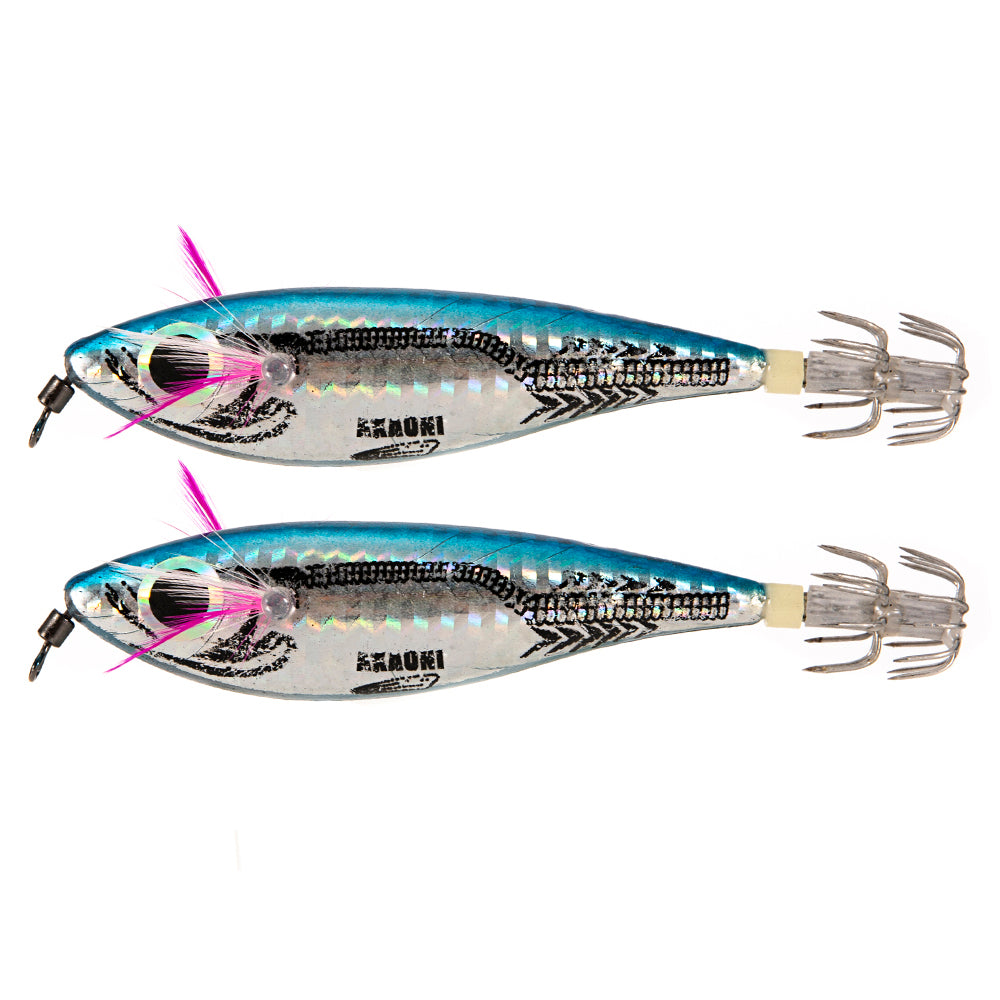 Bleu rond en bois de crevettes Squid Crochet en plastique ABS avec lure de plomb