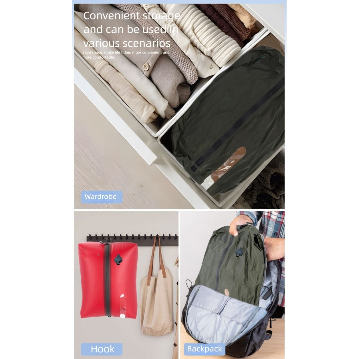 Sac à bagages multi-usages TPU Sac à compression sous vide Camping étanche Et à l'épreuve de l'humidité