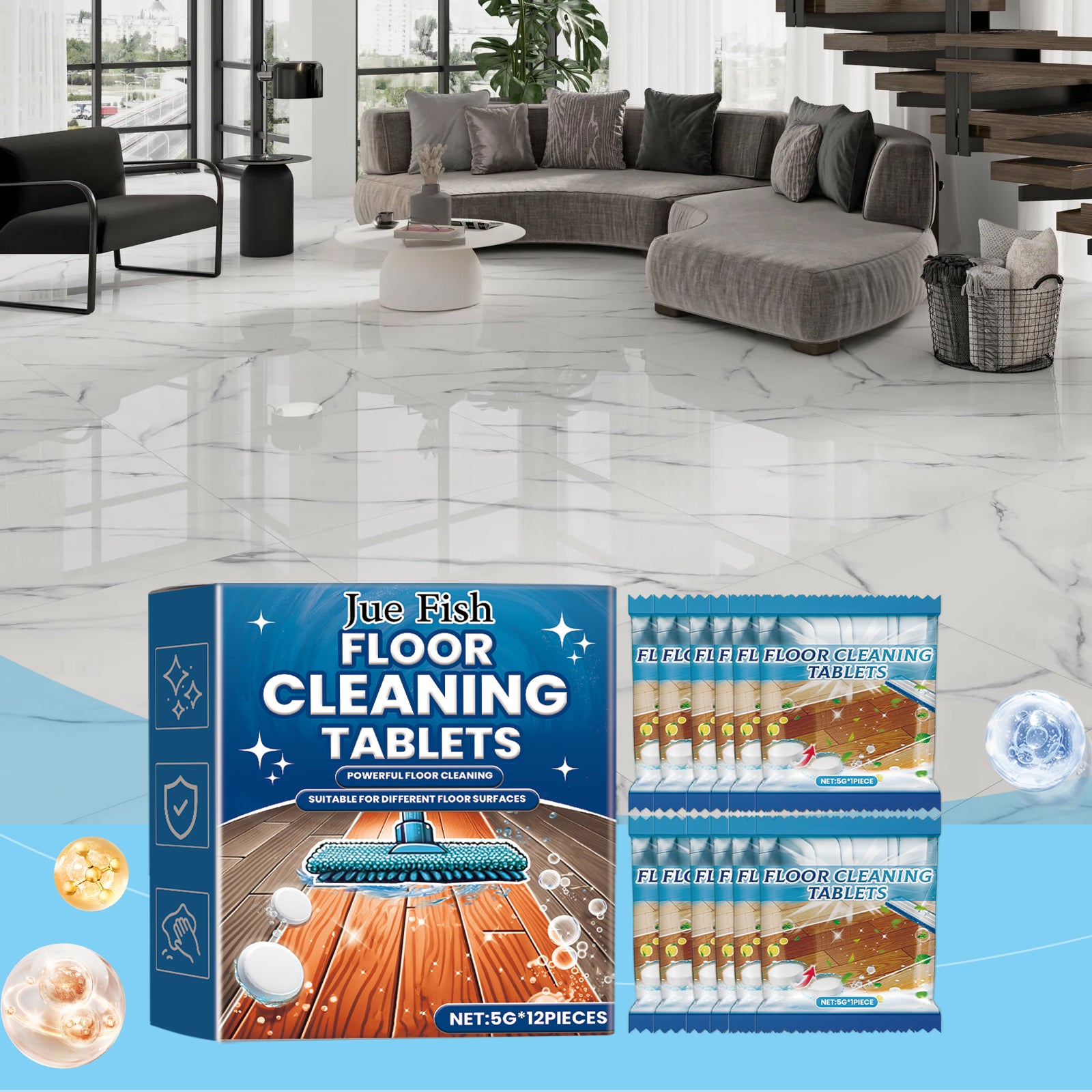 Nettoyage des sols Comprimés effervescents Boxed 5gx12pcs1box