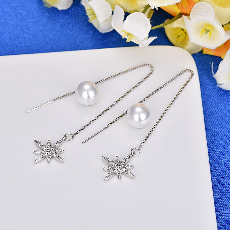 Étoile octagonale avec boucles d'oreilles en zircon