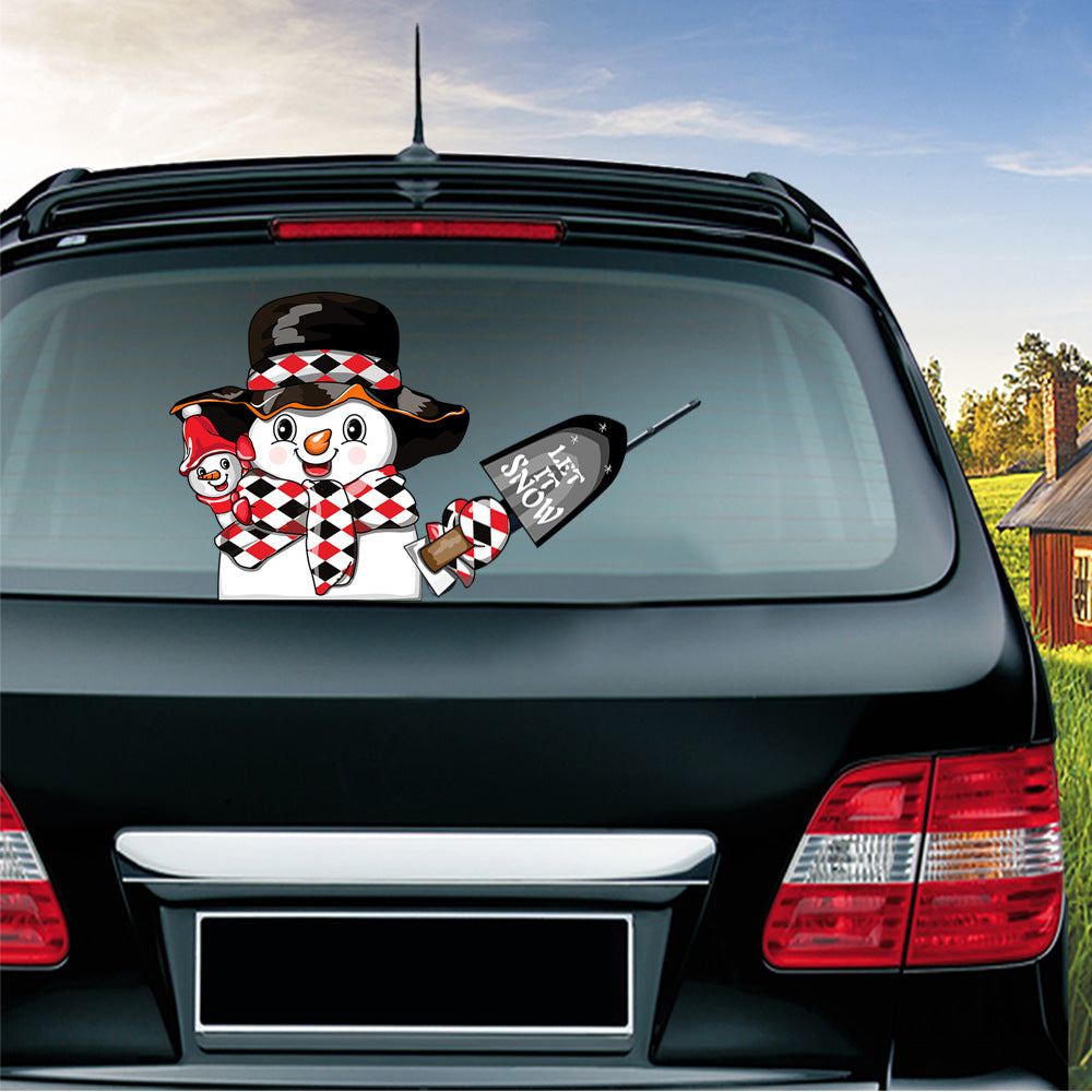 Populaire essuie-glace Santa Claus autocollant peut enlever la voiture arrière essuie-glace Sticker Car Sti