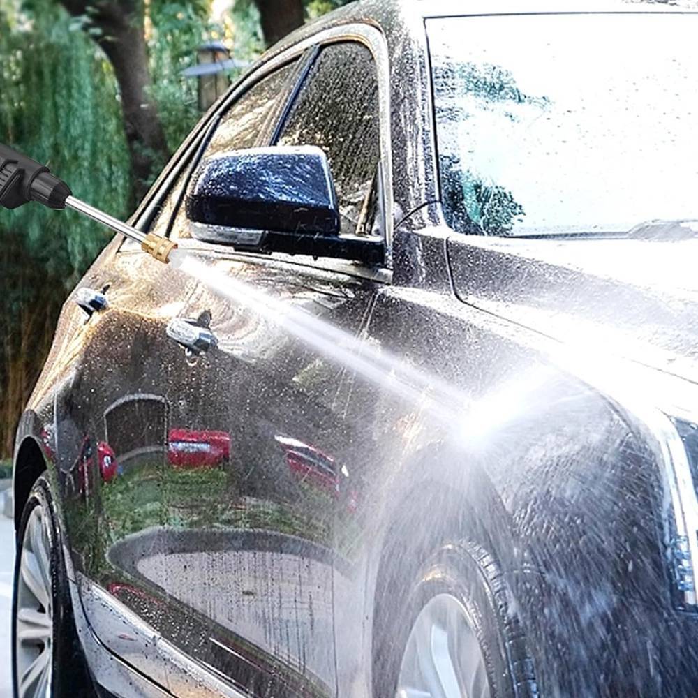 2 Batteries, Portable, Cordless Car Wash High-Pressure Water Jet Washer
