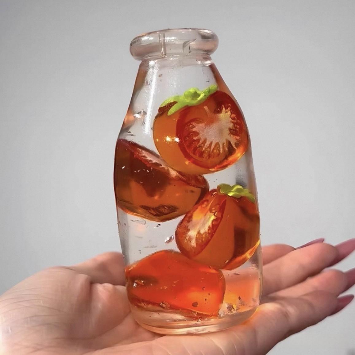 Jouet de pression de bouteille de soda avec la sable