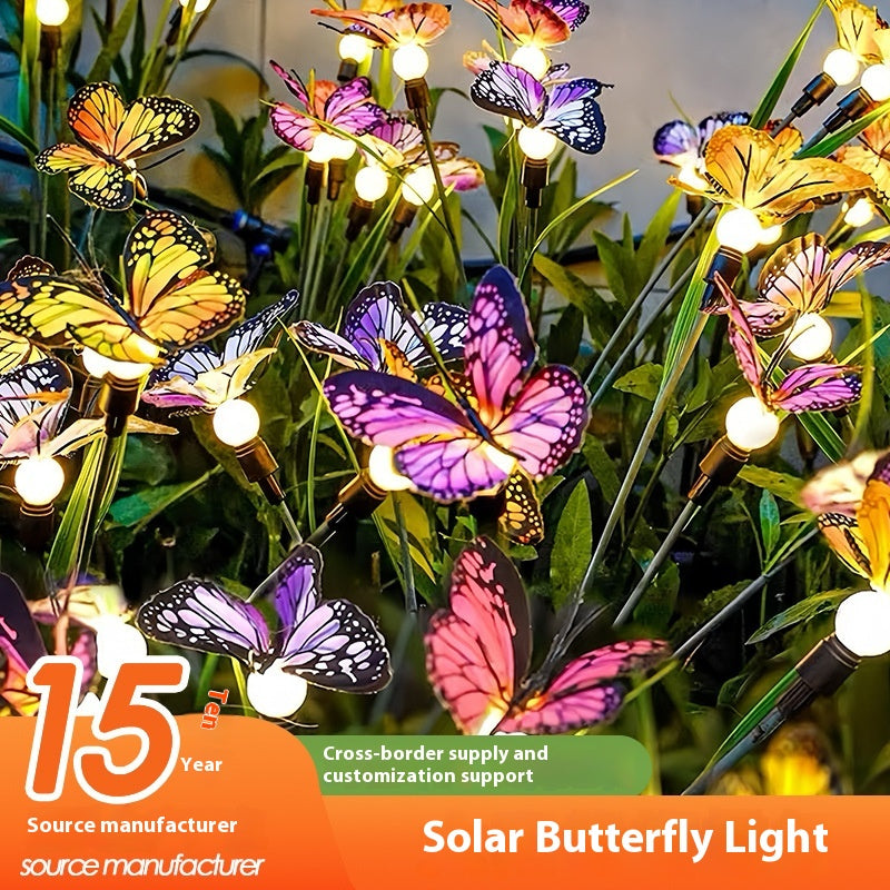 Lampe de pelouse à papillon de couleur solaire