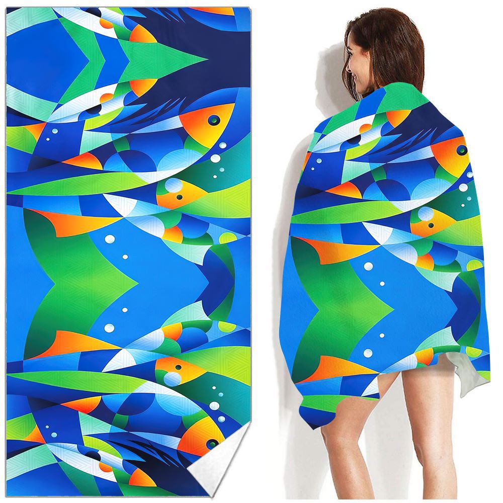 Serviette de plage Bohemian imprimée pour la natation