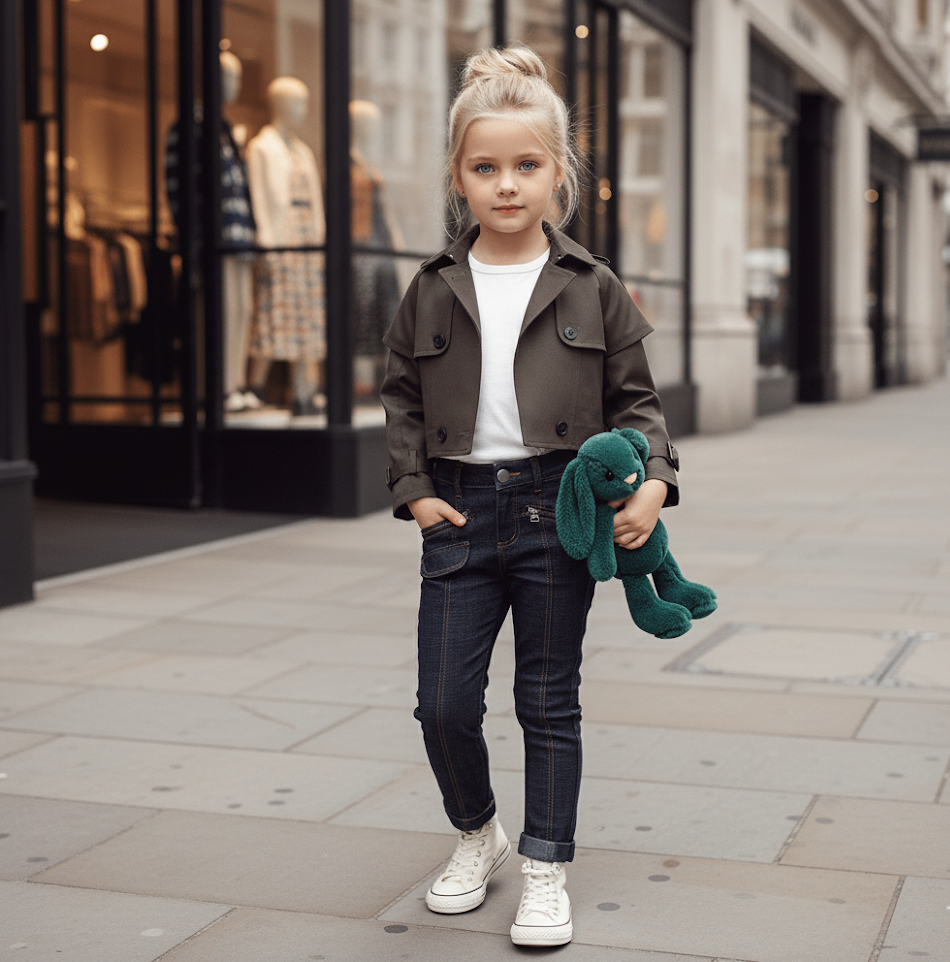Filles Cropped Trench Jacket Léger Court Coat Printemps Été Âge 4-14Y
