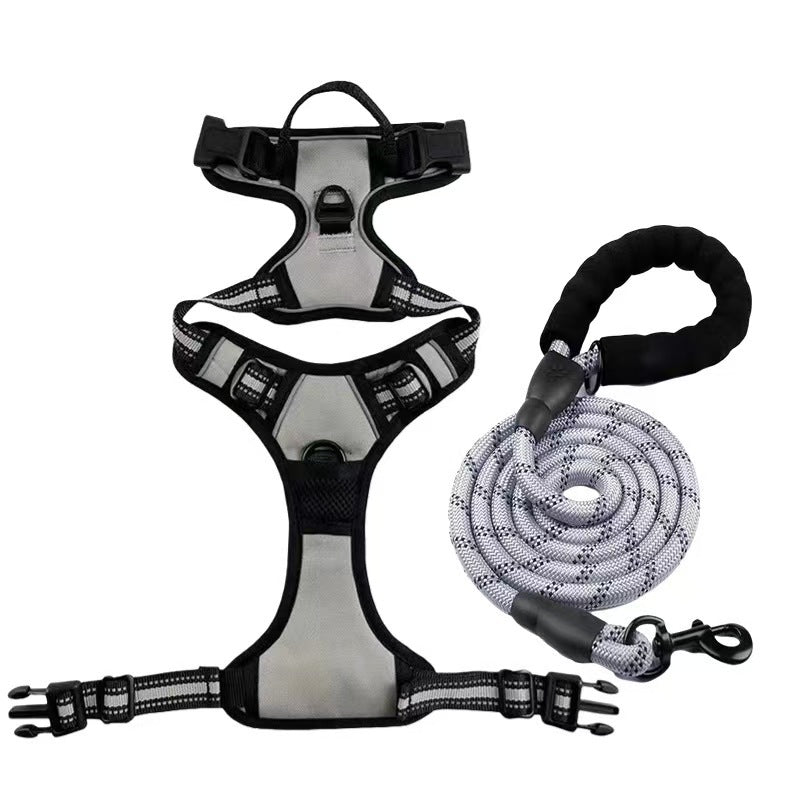 Harnais et jeu de laisses pour chien tout-en-un multicouches - Corde de marche en nylon durable pour Smal