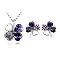 Boucles d'oreilles en cristal à quatre feuilles de trèfle