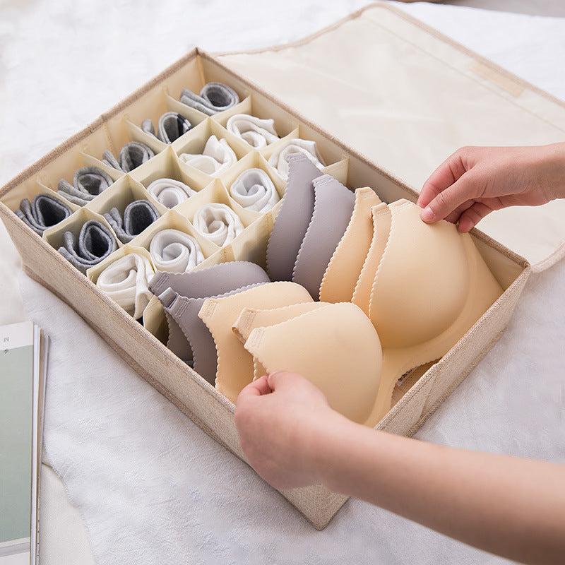 Boîte de rangement pliable en coton lavable