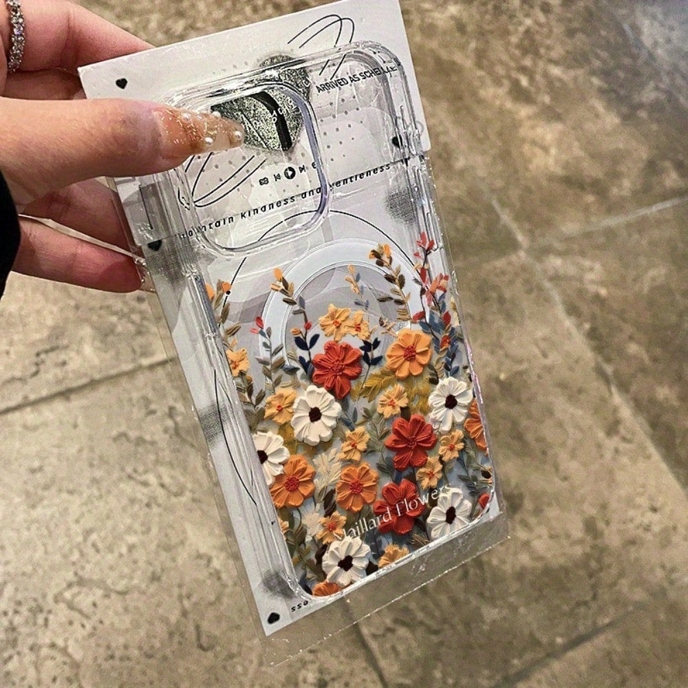 Étui de téléphone magnétique transparent et compatible avec les pommes