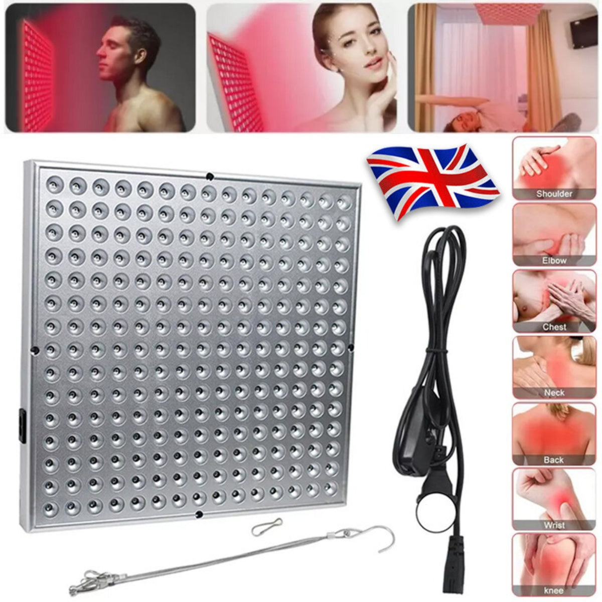 Panneau de thérapie anti-vieillissement 660nm proche infrarouge 850nm corps complet 225Lumière LED rouge