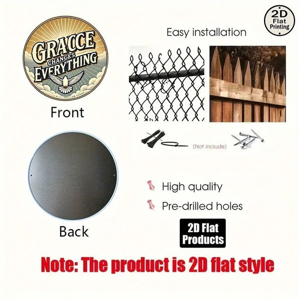 CIFbuy 1pc 8x8 pouce panneau mural en métal rond