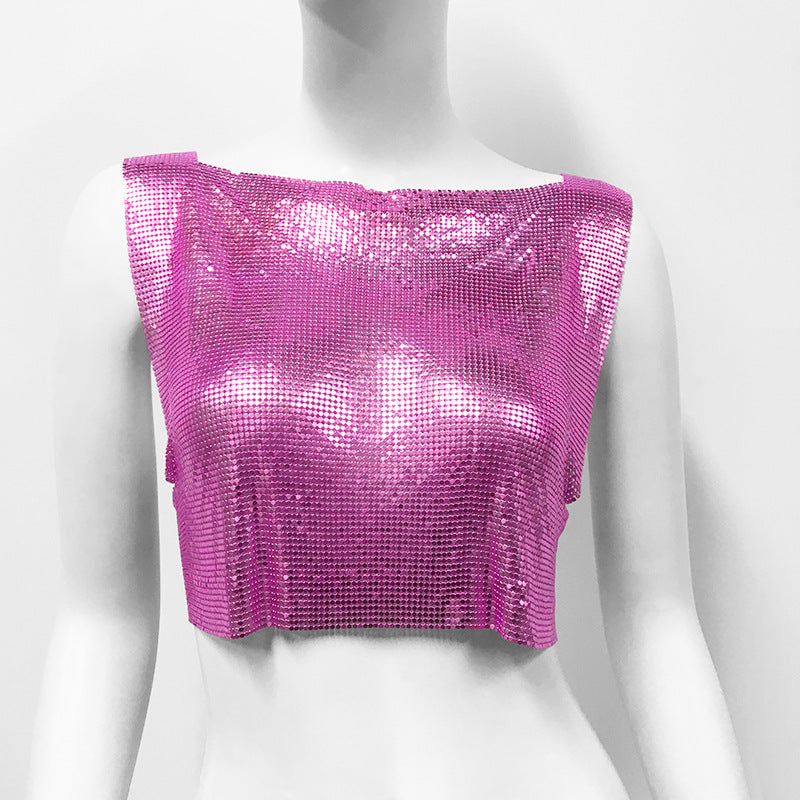 Les paillettes en métal pour femmes Top Veste de style doux et épicé