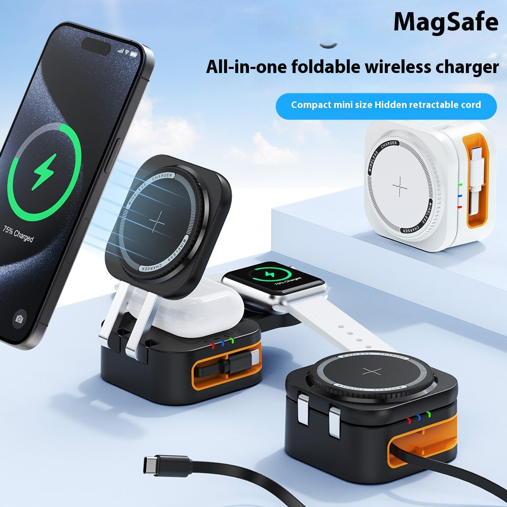 Magasafe Magnetic Phone Holder Chargeur sans fil de bureau trois en un