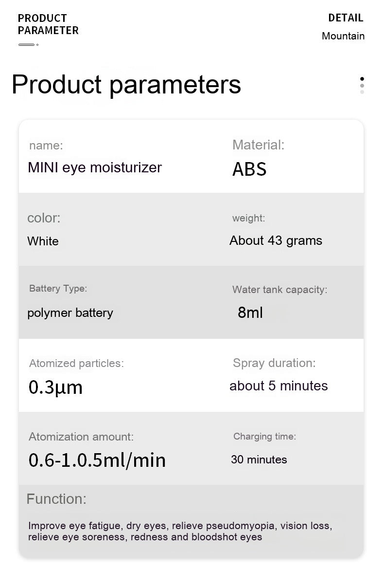 Maison Portable Compresseur Atomisation des yeux Hydratant soin des yeux Machine à laver les yeux