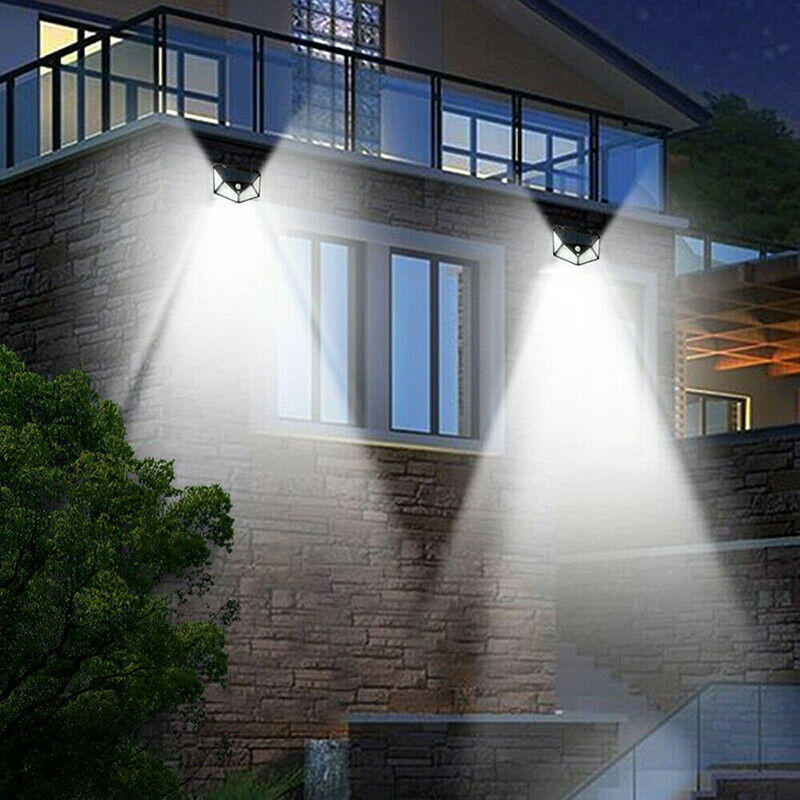 Solar Power PIR Motion Sensor Lumières murales 1o0 LED Outdoor Garden Lampe de sécurité