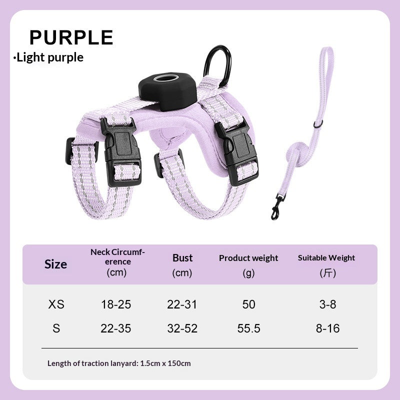 Cat Escape-Proof Leash Pet Walking Leash avec boîtier de protection en silicone réfléchissant
