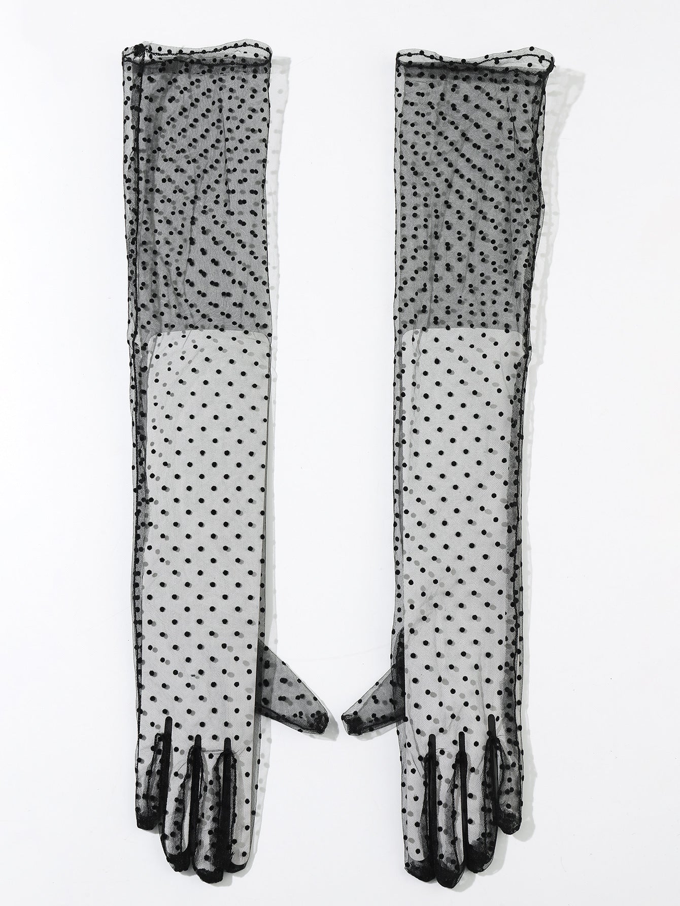 Gants en dentelle allongée Polka-Dot pour femmes
