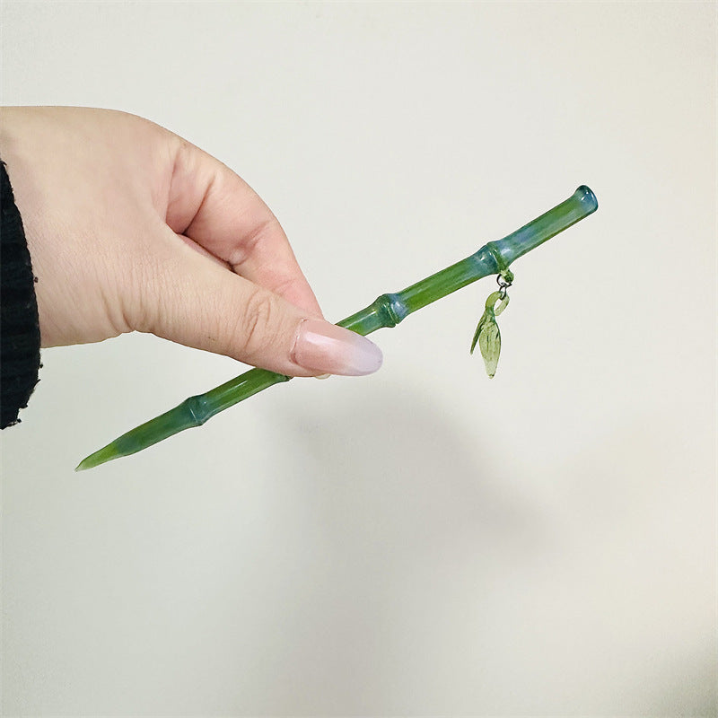 Étoile de nuit éternelle émaillée feuille de bambou épingle à cheveux