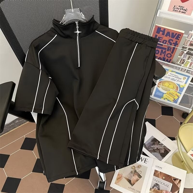 Ensemble de vêtements de sport décontractés demi-zip pour hommes