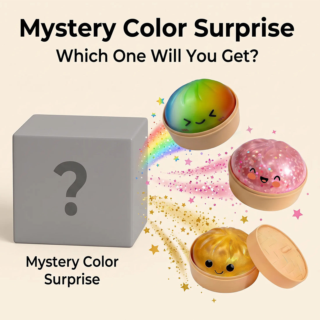 12PCS Glitter Dumpling S Quishy Toy Mystery Blind Box Bun Stress Relief Steamer