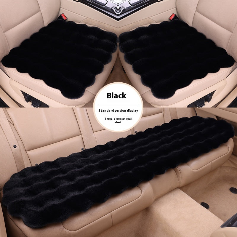 Voiture Coussin Winter Bubble Velvet Lapin en peluche Ensemble de trois pièces sans dossier