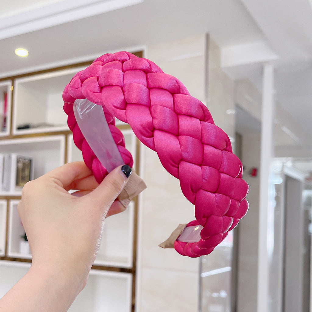 Bande de tête en tissu de couleur solide pour femmes