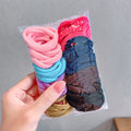 Candy Color Basic Coiffure Rope Accessoires de cheveux Serviette Anneau de cheveux Combiné costume simple tout-m