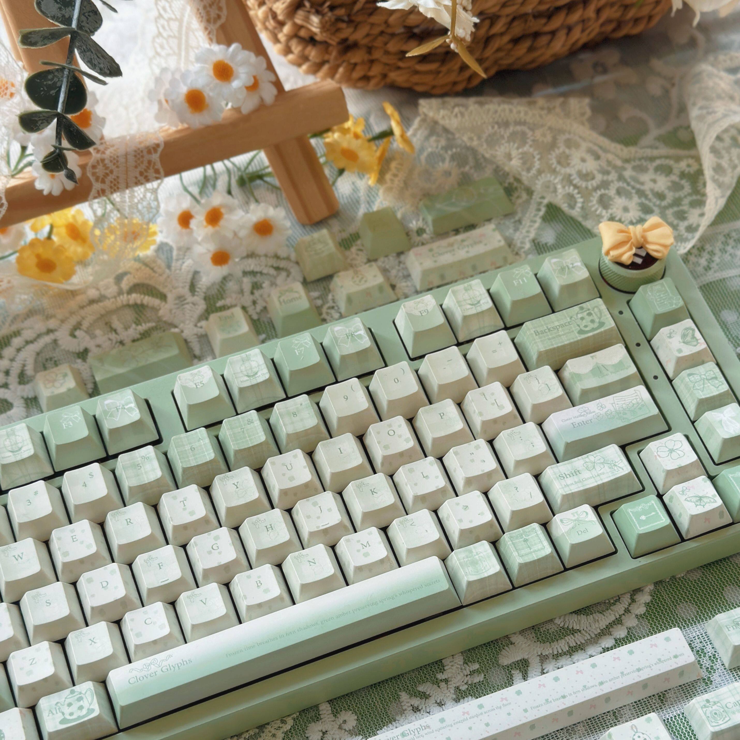 Mossy Patina Riddle Captures de clés Sublimées Mignon et personnalisé clavier mécanique