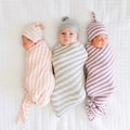 Nouveau-né Rayon Stripe Gro-bag Bonnet 2 pièces