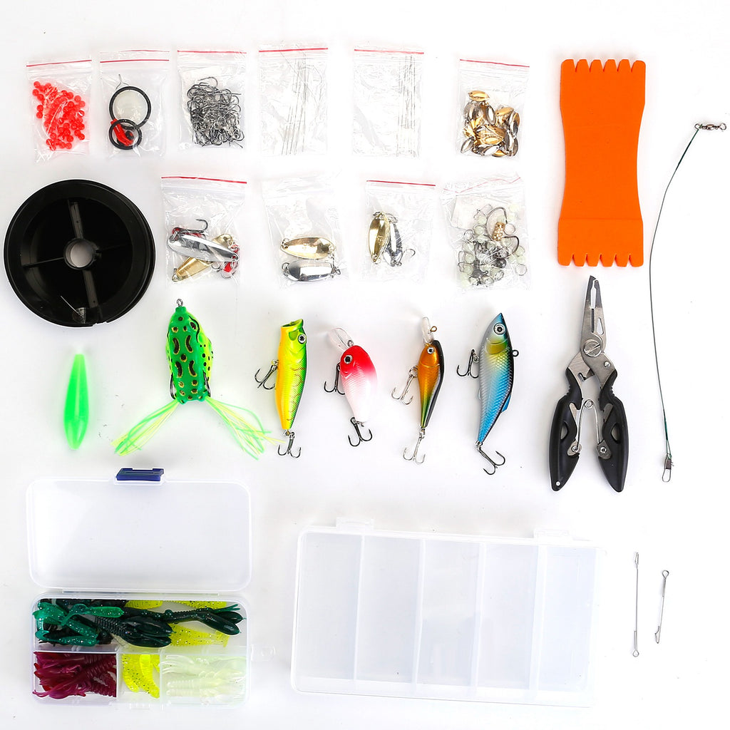 383Pcs Lures de pêche Tackle Box Bass Fishing Animated Lure Cranbbaits Spinnerbaits Soft Pl