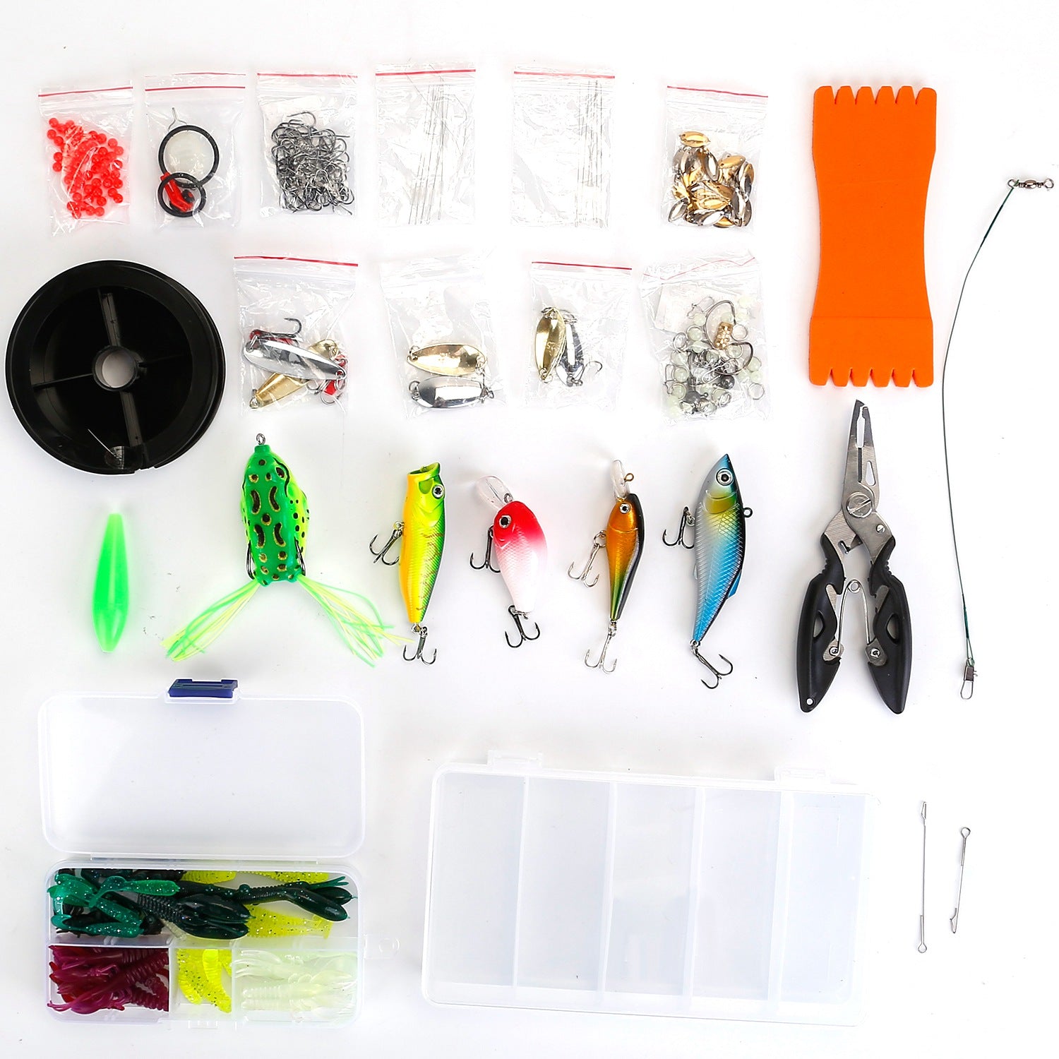 383Pcs Lures de pêche Tackle Box Bass Fishing Animated Lure Cranbbaits Spinnerbaits Soft Pl