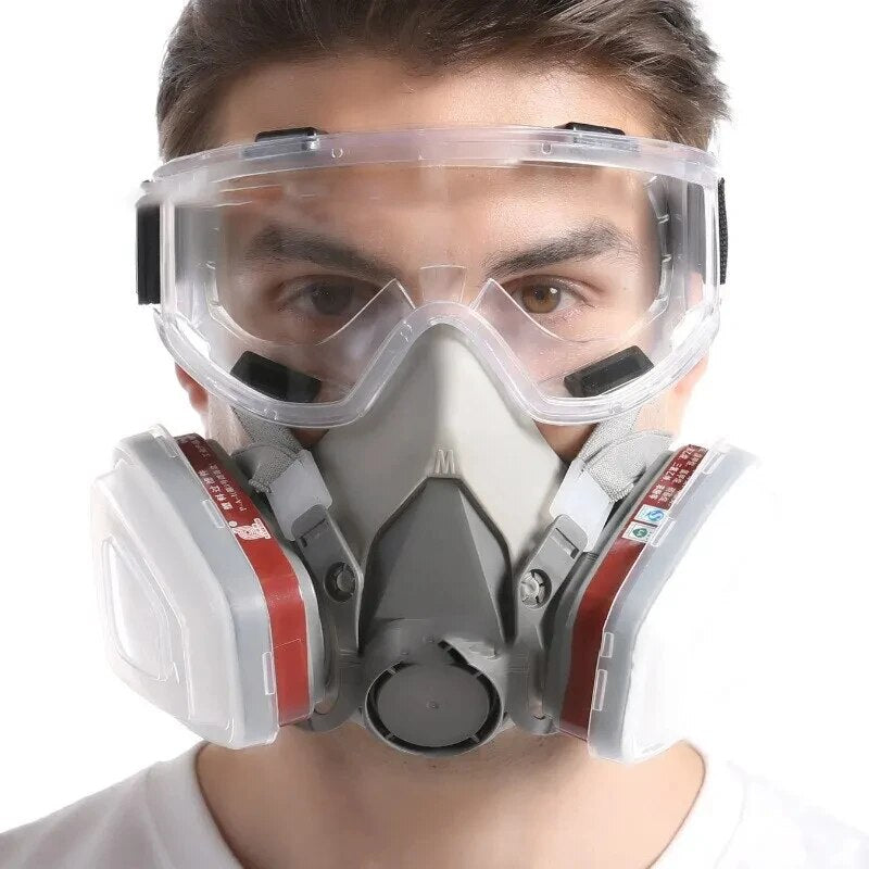 Masque à gaz respirateur à demi-visage réutilisable 6200 d'origine avec lunettes antibrouillard pour la douleur