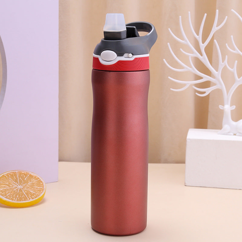 Bouteille d'eau en acier inoxydable 316 avec paille pour adultes