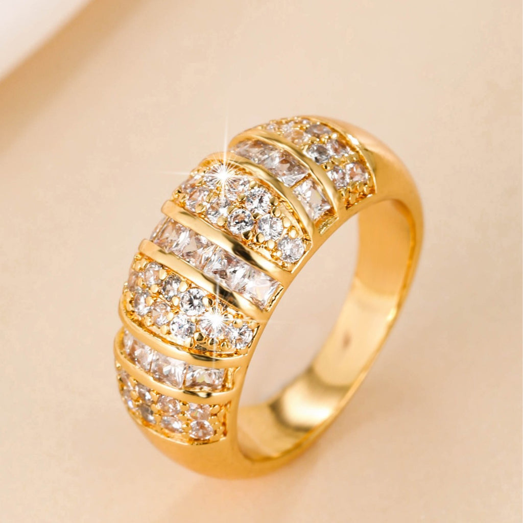 Anneau Zircon incrusté de cuivre pour femmes