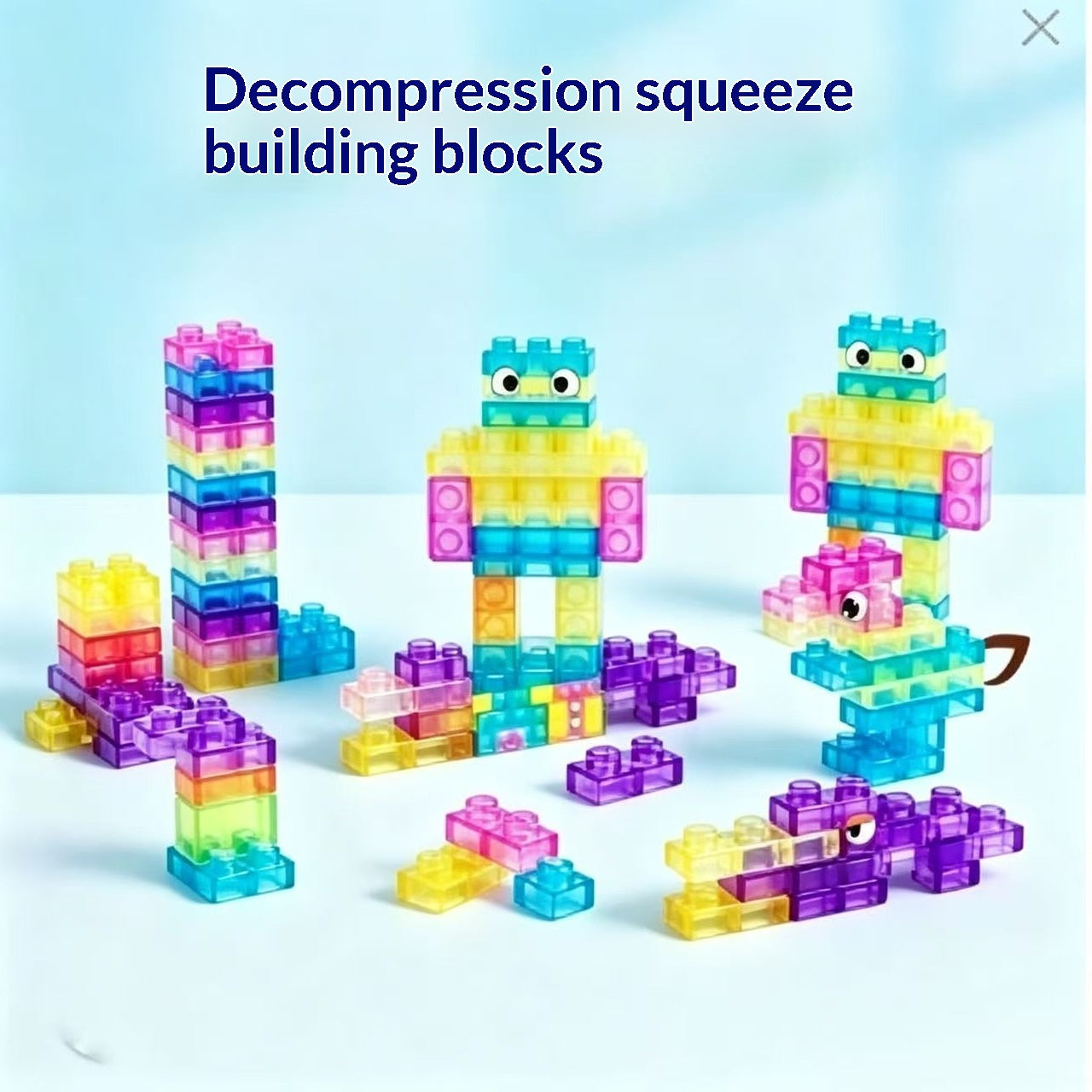 Jeu Jelly Block Stress-relief Blocks pour adultes transparents
