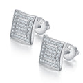 S925 Argent Sterling 76pcs D Couleur VVS1 Moissanite Carré Boucles d'oreilles Sterling 10mm Vis dos Hy