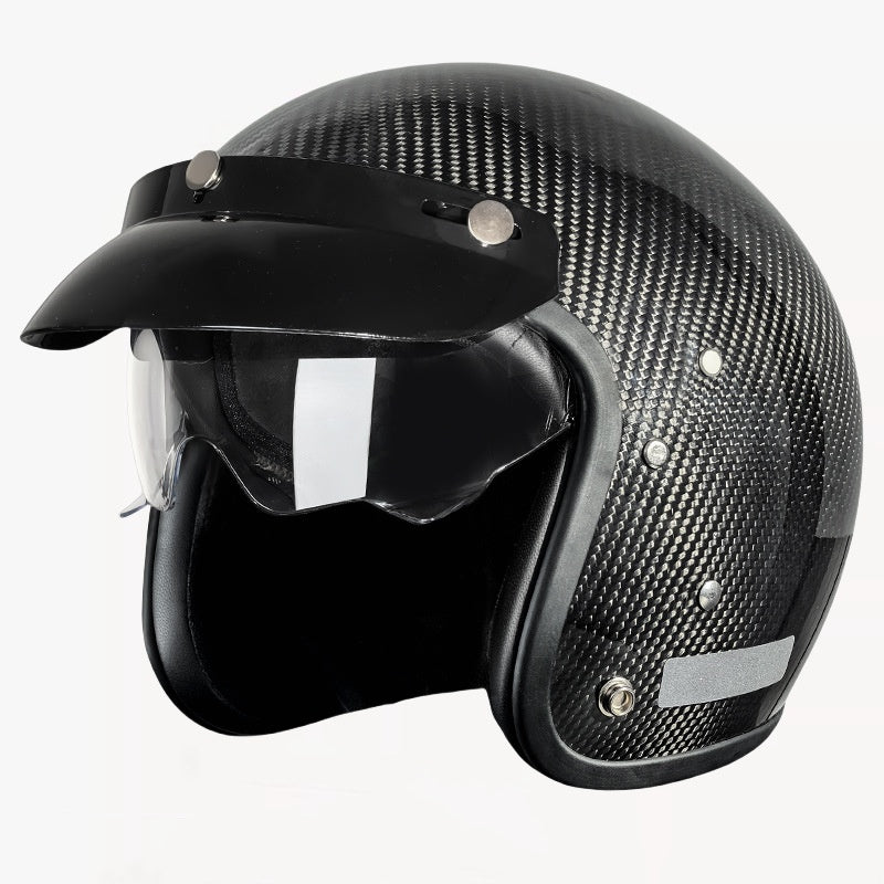 Casque de moto électrique en fibre de carbone