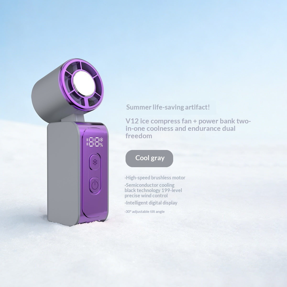 Refroidisseur à semi-conducteur à double usage Ice Pack Portable USB Powerful Fan