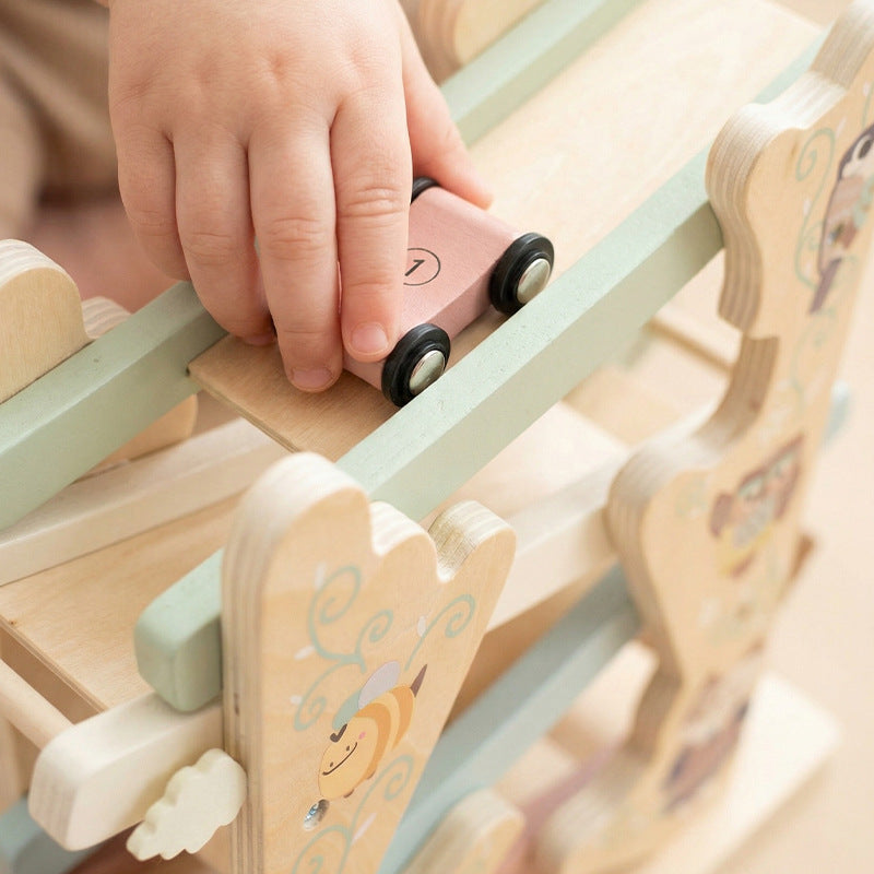 Éducation de la petite enfance Jouet de piste multi-niveaux pour les animaux de la forêt en bois