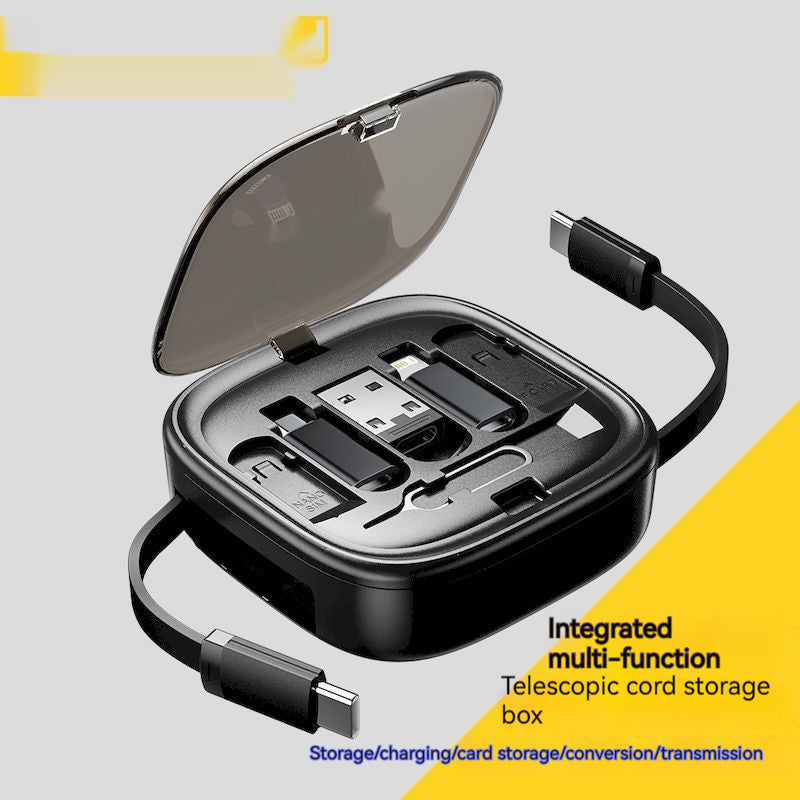 Data Cable Flexible Wire Storage 60W charge rapide Multi-fonction Mobile Téléphone Charger In