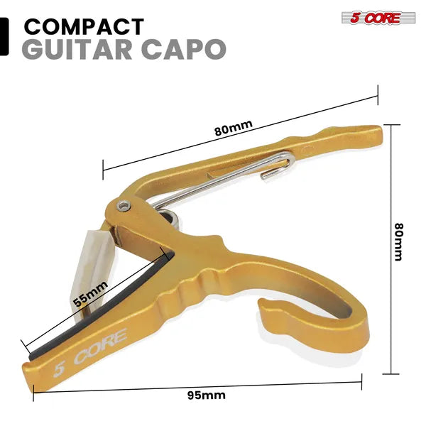 5 Core Capo Acoustic Electric Guitar String Clip Banjo Mandolin or Ukulele + 6Pcs Guitar Pi
