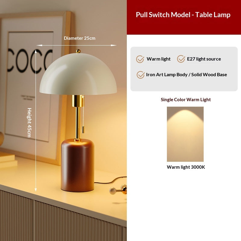 Solid wood bedside lamp to enhance the atmosphere