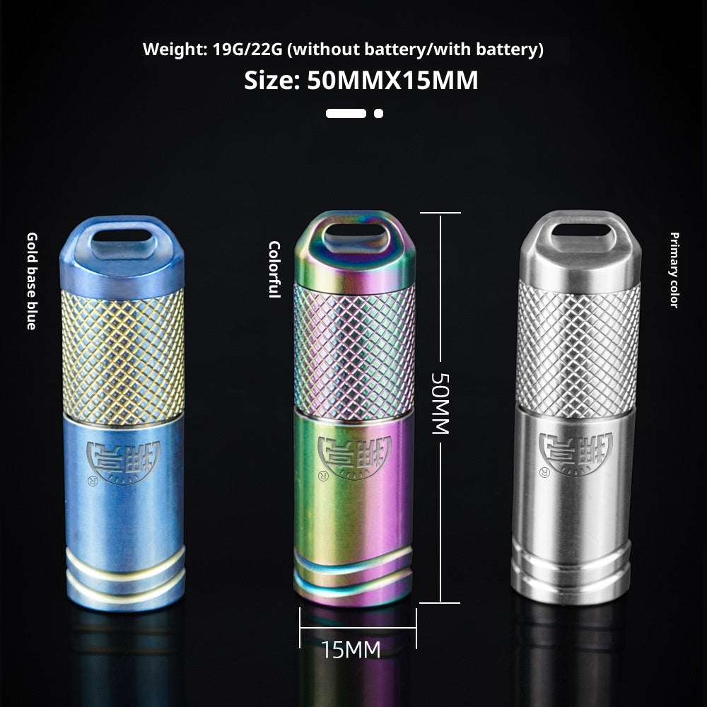 Mini lampe de poche charge en alliage de titane portable