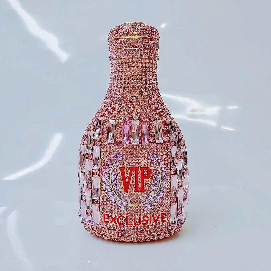 Champagne Bouteille Diamond Hand Holding Sac de dîner