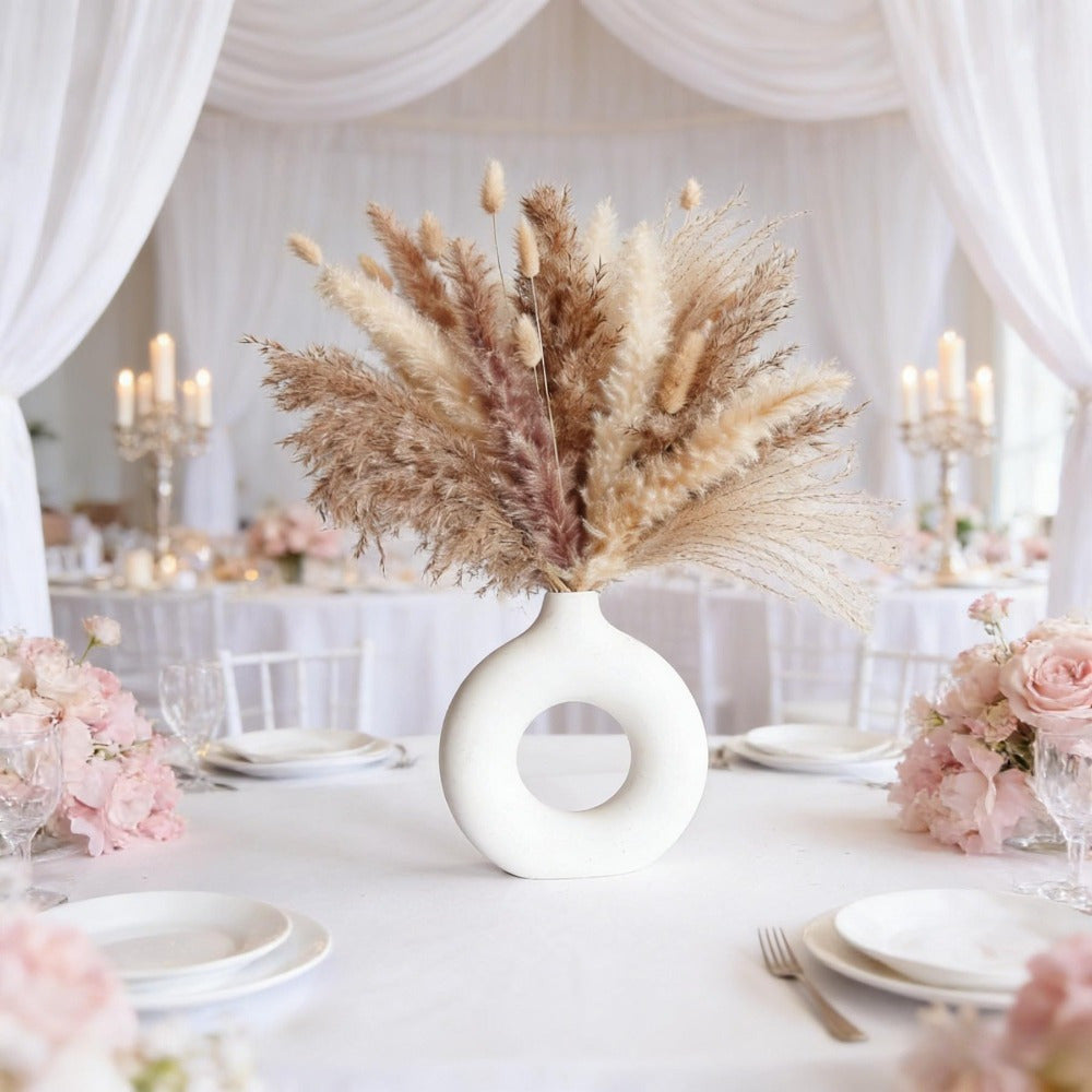 Ensemble de 128 décors d'herbes de pampas séchés