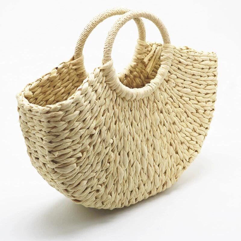 Sac à bandoulière tissé à la main avec double paille