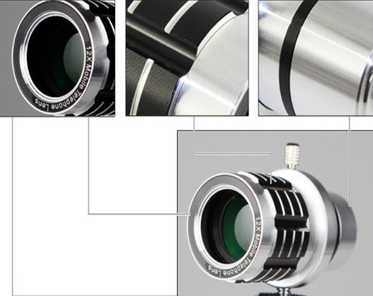 12X télescope mobile général objectif focal 12 fois long avec trois pieds voyage univer