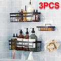 3x Salle de bain auto-adhésive Douche Caddy Étagère Rangement Acier inoxydable noir