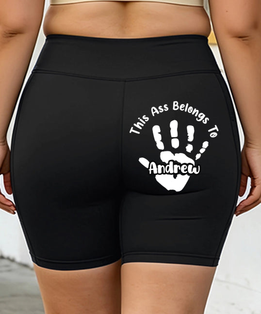 Shorts de yoga de grande taille imprimé à la main personnalisé Et texte